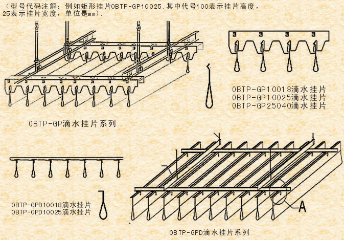 挂片天花安装示意图